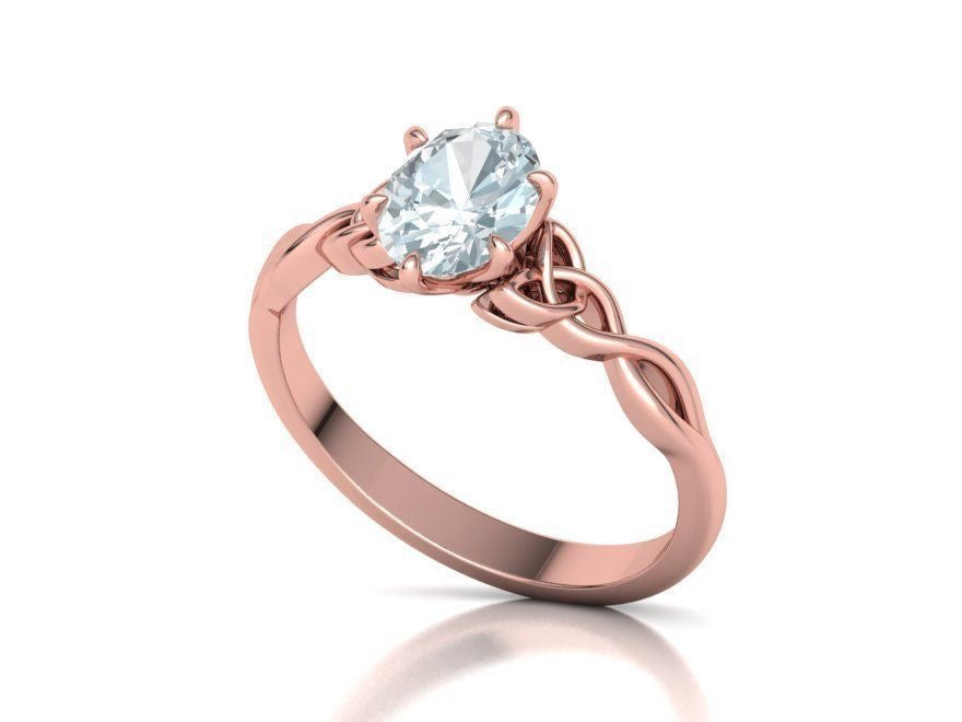 1 Ct Oval Knot Engagement Ring