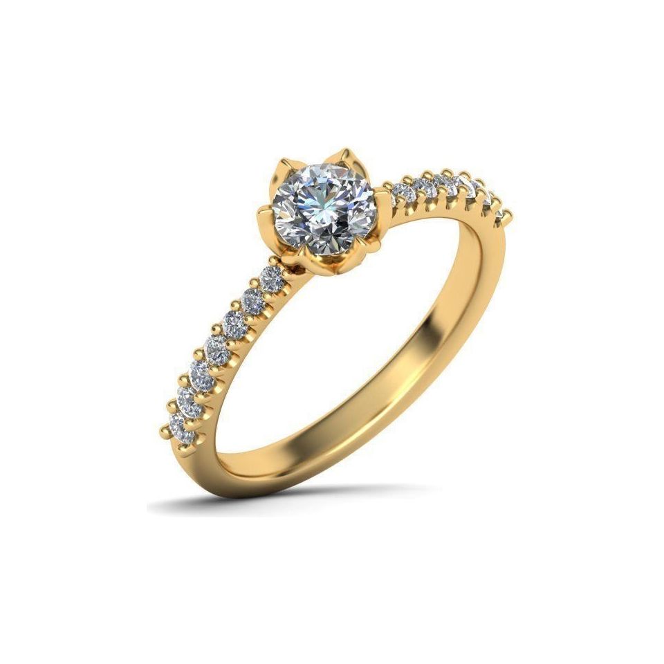 Flower 6-prong Engagement Ring