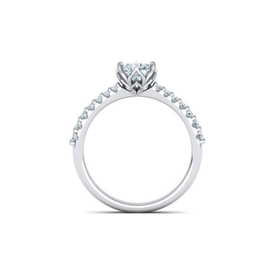 Flower 6-prong Engagement Ring