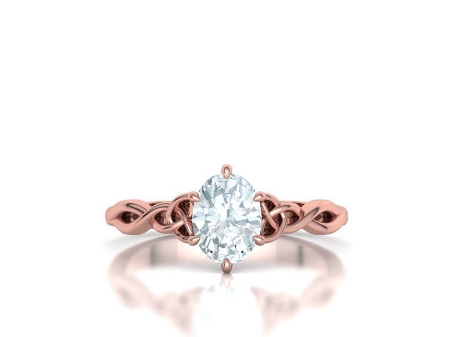 1 Ct Oval Knot Engagement Ring