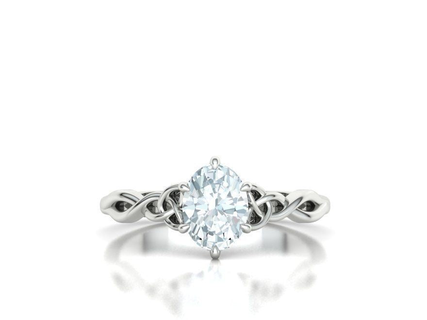 1 Ct Oval Knot Engagement Ring