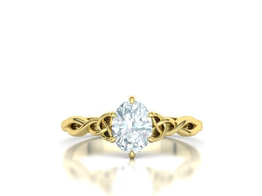 1 Ct Oval Knot Engagement Ring