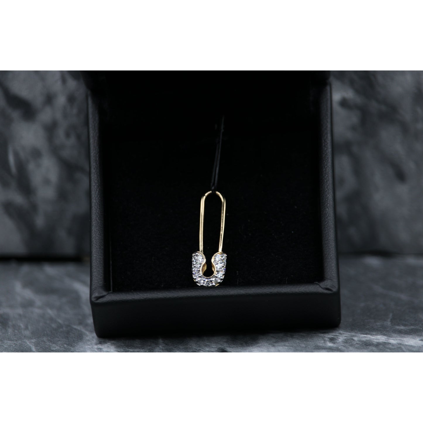 18k Gold Safety Pin Earring