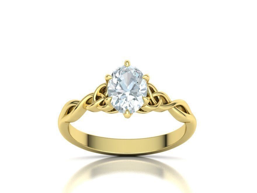 1 Ct Oval Knot Engagement Ring