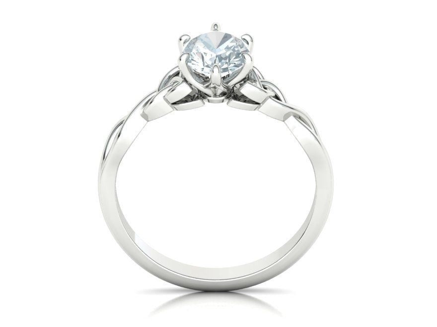 1 Ct Oval Knot Engagement Ring