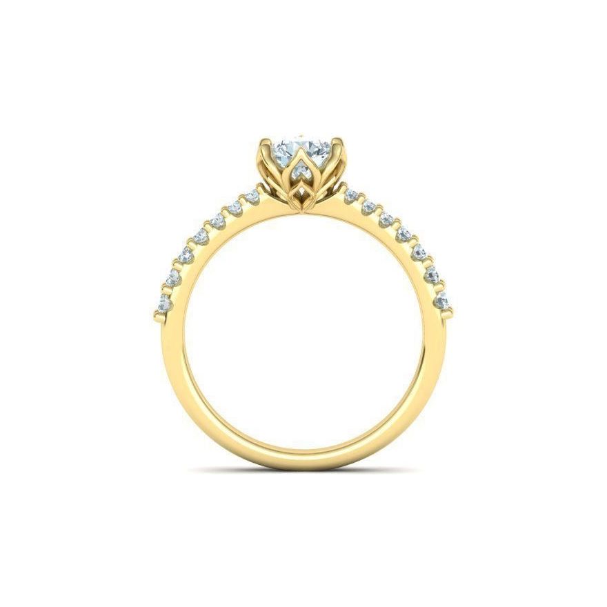 Flower 6-prong Engagement Ring