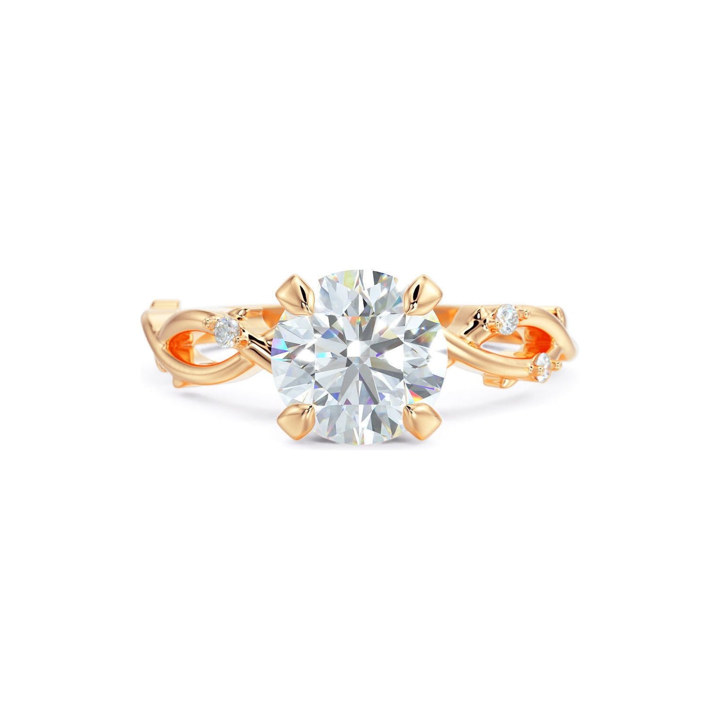 1 Carat Round Floral Engagement Ring