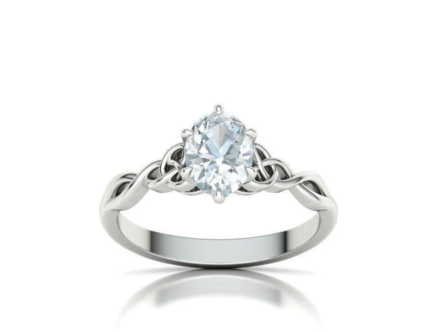 1 Ct Oval Knot Engagement Ring